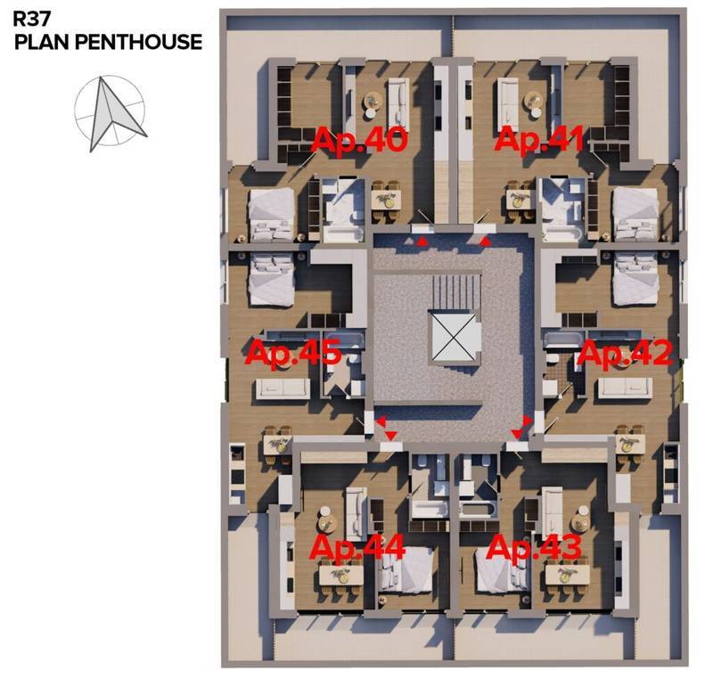 Fără comision! Penthouse 2 camere în bloc nou ARED City RED9 în zona UTA 2 camere 1 dormitor Arad 4