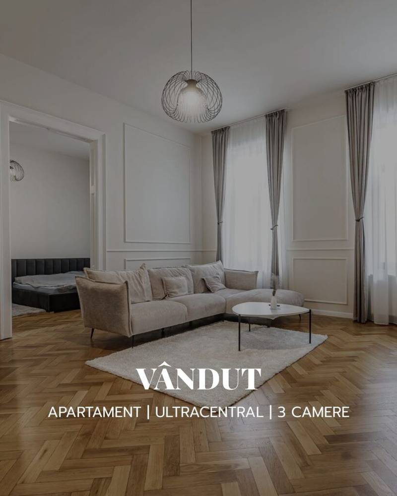 De vânzare PROPRIETATE VÂNDUTĂ Apartament premium cu 3 camere Ultracentral în zona Ultracentral 3 camere 2 dormitoare Arad 1